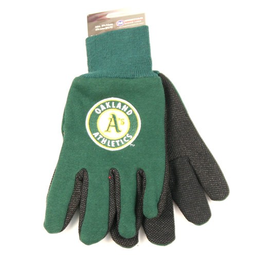 Oakland A's Gloves - (Pattern May Be Different Than Pictured) - Green/Black 2Tone Wholesale Gloves $3.50 Per Pair - Wholesale Oakland Athletics Products - Athletics Merchandise
