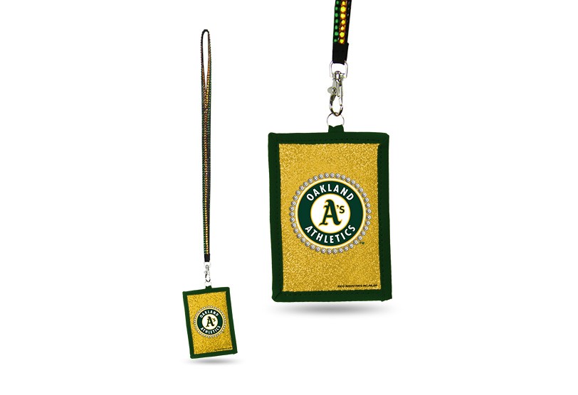 Oakland Athletics Bling - Bling Lanyard With ID Holder Set - 12 For $30.00 - Wholesale Oakland Athletics Products - Athletics Merchandise