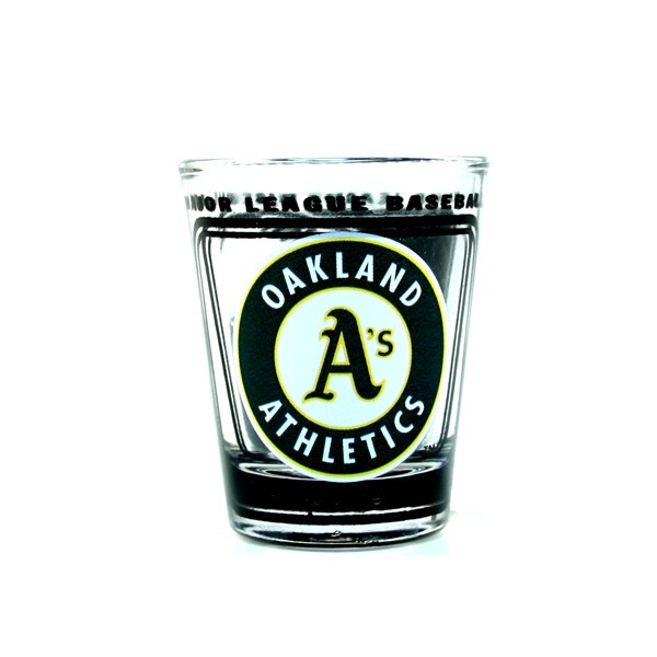 Oakland Athletics Shot Glasses - Hi-Def Style - Classic Shotglasses - 12 For $30.00 - Wholesale Oakland Athletics Products - Athletics Merchandise