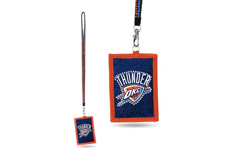 Oklahoma City Thunder Bling - Bling Lanyard With ID Holder - 12 For $30.00 - Oklahoma City Thunder