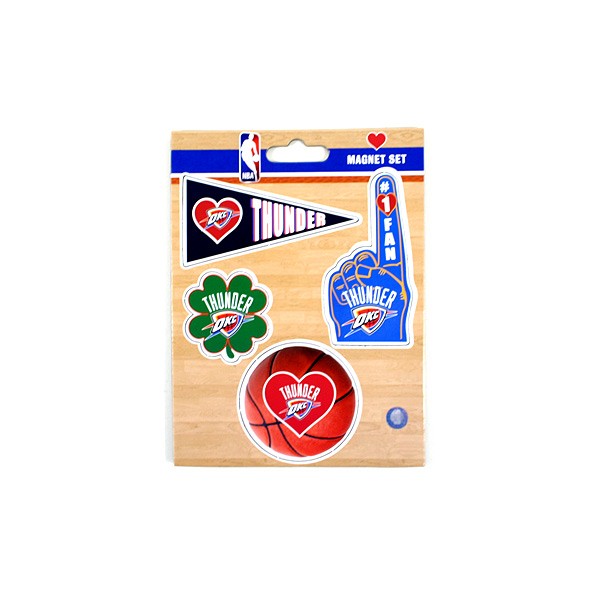 Oklahoma City Thunder Heart Series Magnets - Heavy Stock - 4PC Magnet Set - 4.5"x6" Template - 12 Sets For $15.00 - Oklahoma City Thunder