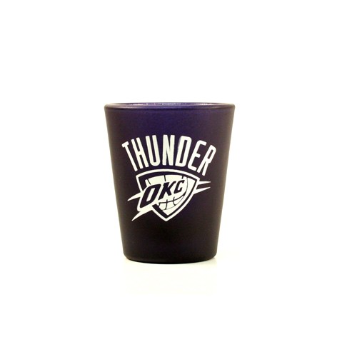 Oklahoma City Thunder Shot Glasses - Blue Frosted Style - 12 For $30.00 - Oklahoma City Thunder