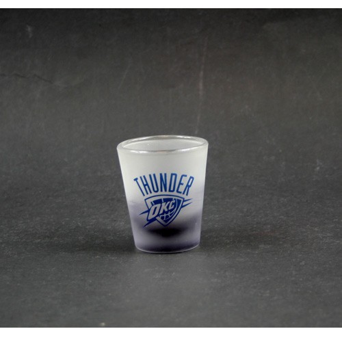 Oklahoma City Thunder Shotglass - 2oz Frosted Style Shotglass - 12 For $24.00 - Oklahoma City Thunder