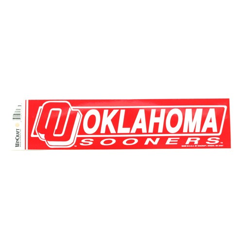 Oklahoma Sooners Bumper Stickers - 3"x12" Win Style - 12 For $18.00 - Oklahoma
