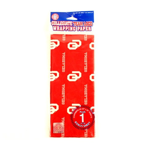 Oklahoma Sooners Gift Wrap - 3Pack 20"x30" Wrapping Paper - 12 Packs For $12.00 - Oklahoma