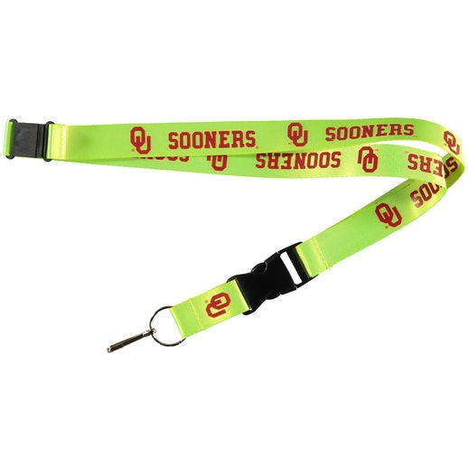Oklahoma Sooners Lanyards - Premium 2-Sided FULL Neon Lanyards - 12 For $30.00 - Oklahoma