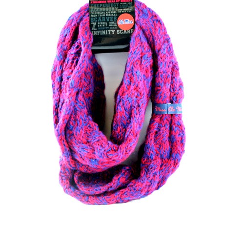 Ole Miss - Duo Knit Style Infinity Scarves - 12 For $60.00 - Mississippi Rebels (Ole Miss)
