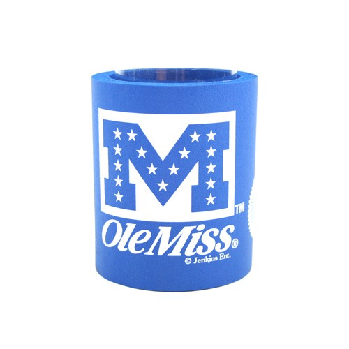 Ole Miss Can Huggie - Star M Logo - Blue Neoprene Style - 12 For $18.00 - Mississippi Rebels (Ole Miss)
