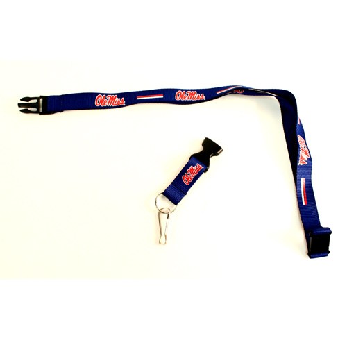 Ole Miss Lanyards - Blue Lanyards With Neck Release - $2.50 Each - Mississippi Rebels (Ole Miss)