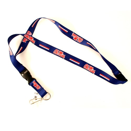 Ole Miss Lanyards - Blue With Neck Release - $2.50 Each - Mississippi Rebels (Ole Miss)
