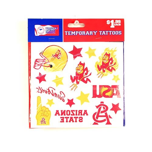 Arizona State Merchandise - Red.Blue Pack Series - Temp Tattoos - 12 Packs For $12.00 - Arizona State