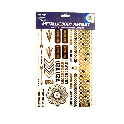 Opportunity Buy - Arizona State Sun Devils Tattoos - 2Pack Body Jewelry - 12 Sets For $24.00 - Arizona State