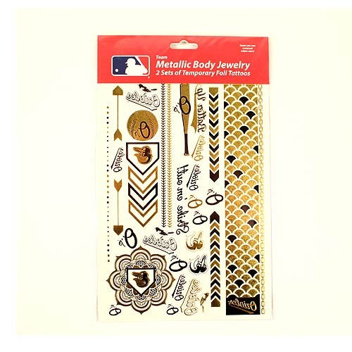 Opportunity Buy - Baltimore Orioles Tattoos - 6"x10" - 2Pack Set Body Tattoos - 12 Sets For $24.00 - Wholesale Baltimore Orioles Products - Orioles Merchandise