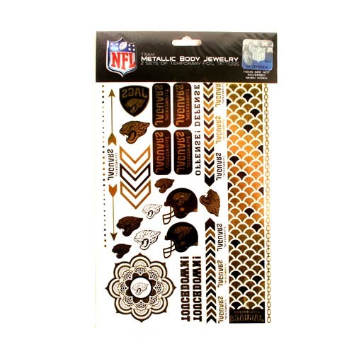 Opportunity Buy - Jacksonville Jaguars Tattoos - 2Pack Body Jewelry - 12 Sets For $24.00 - Wholesale Jacksonville Jaguars Product - Jaguars Merchandise 2