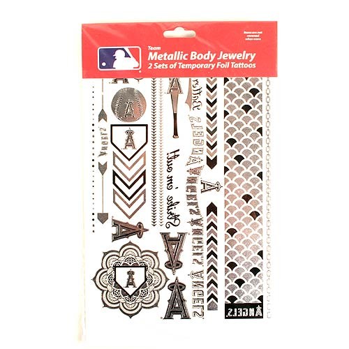 Opportunity Buy - Los Angeles Angels Tattoos - 2Pack Set Temporary Body Jewelry - 12 Sets For $24.00 - Wholesale Los Angeles Angels Products - Angels Merchandise
