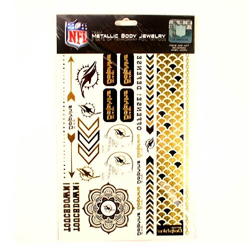 Opportunity Buy - Miami Dolphins Tattoos - 6"x10" - 2Pack Set Body Tattoos - 12 Sets For $24.00 - Wholesale Miami Dolphins Products - Dolphins Merchandise 2