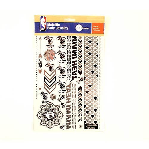 Opportunity Buy - Miami Heat Tattoos - 6"x10" - 2Pack Set Body Tattoos - 12 Sets For $24.00 - Miami Heat