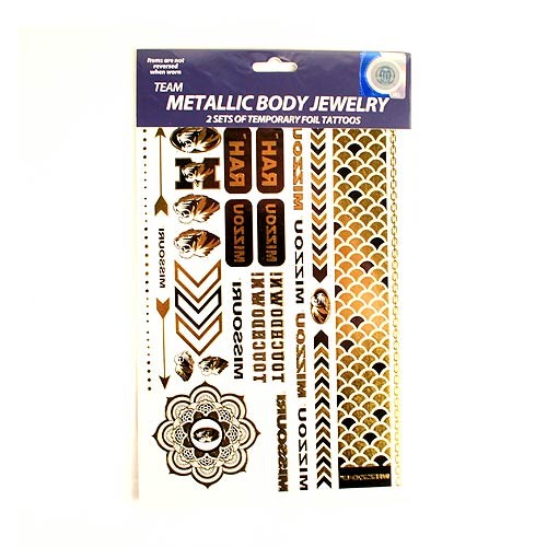 Opportunity Buy - Missouri Tigers Tattoos - 2Pack Body Jewelry - 12 Sets For $24.00 - Missouri Tigers