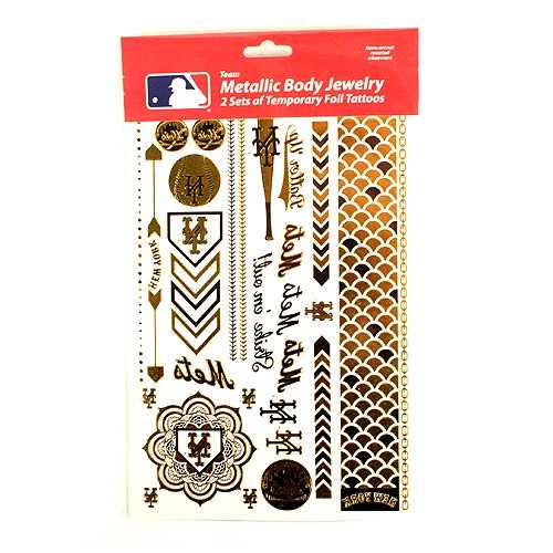 Opportunity Buy - New York Mets Tattoos - 2Pack Set Temporary Body Jewelry - 12 Sets For $24.00 - Wholesale New York Mets Products - Mets Merchandise