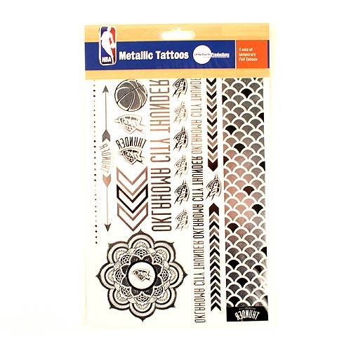 Opportunity Buy - Oklahoma City Thunder Tattoos - 6"x10" - 2Pack Set Body Tattoos - 12 Sets For $24.00 - Oklahoma City Thunder