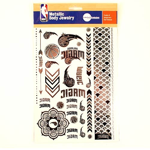 Opportunity Buy - Orlando Magic Tattoos - 6"x10" - 2Pack Set Body Tattoos - 12 Sets For $12.00 - Orlando Magic