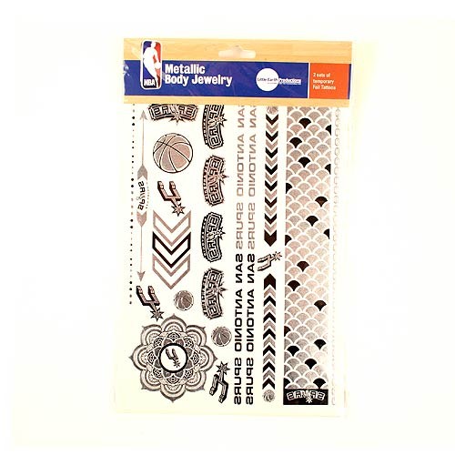 Opportunity Buy - San Antonio Spurs Tattoos - 6"x10" - 2Pack Set Body Tattoos - 12 Sets For $24.00 - San Antonio Spurs