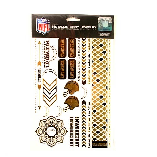 Opportunity Buy - SAN DIEGO Chargers Tattoos - 2Pack Body Tattoos - 6"x10" - 12 Sets For $3.00 - Wholesale Los Angeles Chargers Products - Chargers Merchandise 2