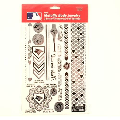 Opportunity Buy - Toronto Blue Jays Tattoos - 6"x10" - 2Pack Set Body Tattoos - 12 Sets For $12.00 - Wholesale Toronto Blue Jays Products - Blue Jays Merchandise