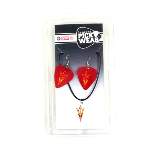 Arizona State Sun Devils - Guitar Pick Necklace And Earring Sets - $3.00 Per Set - Arizona State