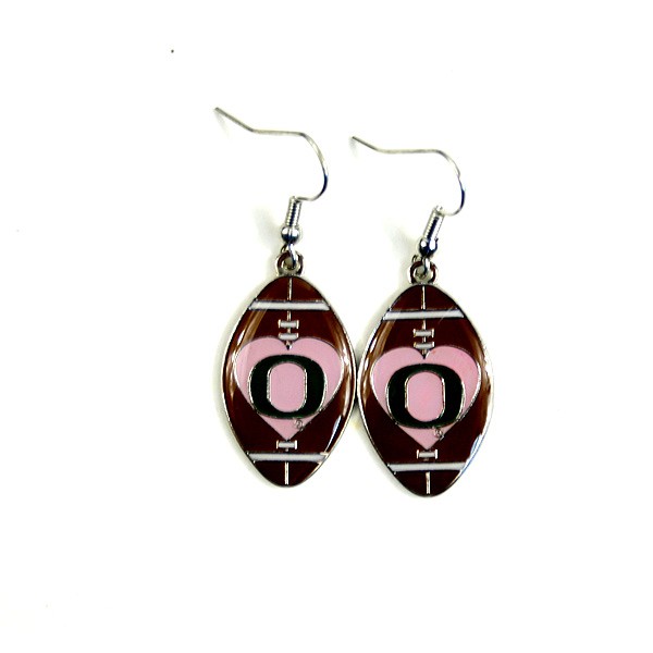 Oregon Ducks Earrings - Love Football Style Dangle Earrings - $3.00 Per Pair - Oregon Ducks