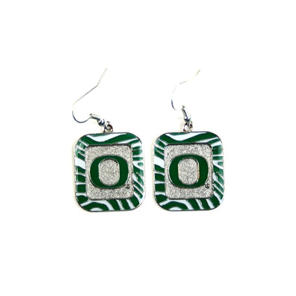 Oregon Ducks Earrings - The ZEBRA Dangle - 12 Pair For $30.00 - Oregon Ducks