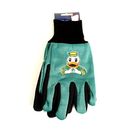 Oregon Ducks Gloves - Green/Black PUDDLES Style Grip Gloves - $3.50 Per Pair - Oregon Ducks