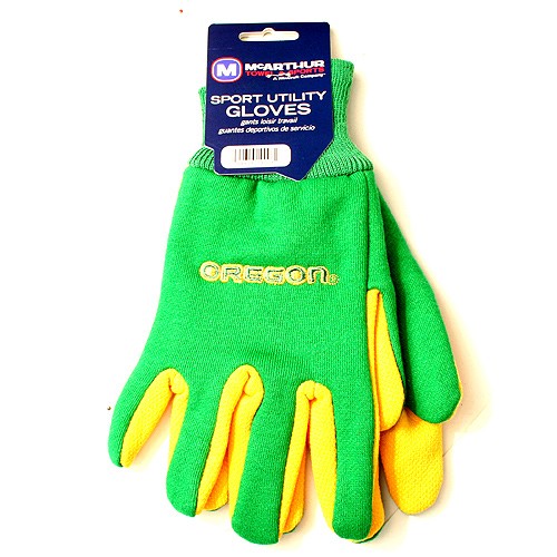 Oregon Ducks Gloves - Green/Yellow Text Logo Style - $3.50 Per Pair - Oregon Ducks