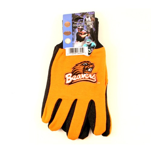 Oregon State Beavers Gloves - Orange/Black - Beaver Toon Logo - $3.50 Per Pair - Oregon State Beavers