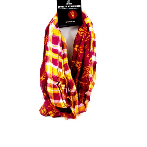 Arizona State Sun Devils Scarves - Tartan Logo Infinity Scarves - 2 For $15.00 - Arizona State