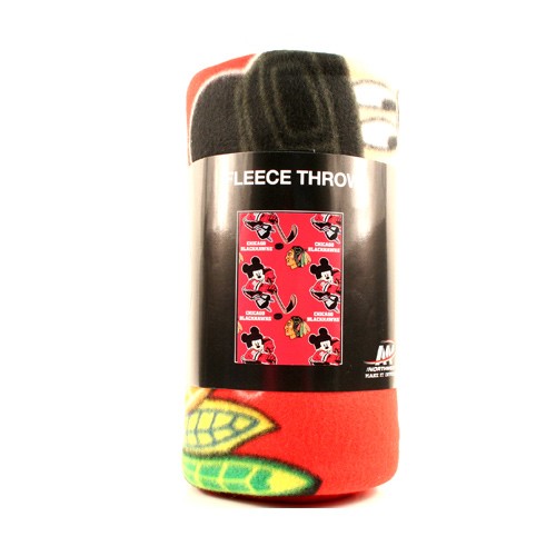 Overstock - Chicago Blackhawks Blankets - 50"x60" Fleece - Mickey Mouse - 6 For $48.00 - Chicago Blackhawks