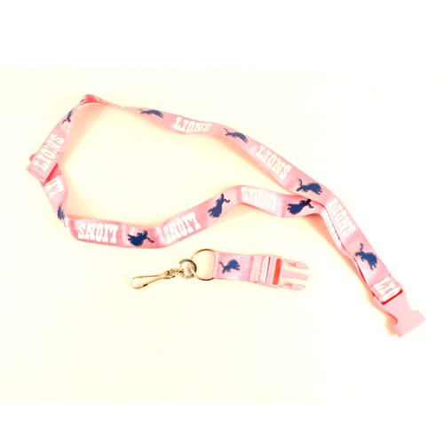 Overstock - Detroit Lions Lanyards - PREMIUM 2Sided Lanyards - PINK - 12 For $24.00 - Wholesale Detroit Lions Products - Lions Merchandise 2