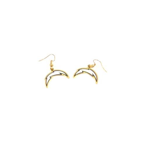 Overstock - Los Angeles Chargers Earrings - Dangle CURVED Bolt Style - 12 Pair For $30.00 - Wholesale Los Angeles Chargers Products - Chargers Merchandise 2