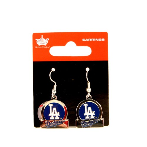 Overstock - Los Angeles Dodgers Earrings - Circle/Bar Style - 12 Pair For $30.00 - Wholesale Los Angeles Dodgers Products - Dodgers Merchandise