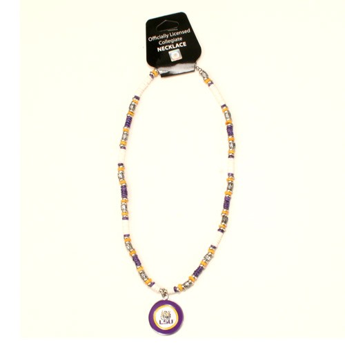 Overstock - LSU Tigers Necklaces - 18" Natural Shell With Pendant - 12 Necklaces For $60.00 - LSU