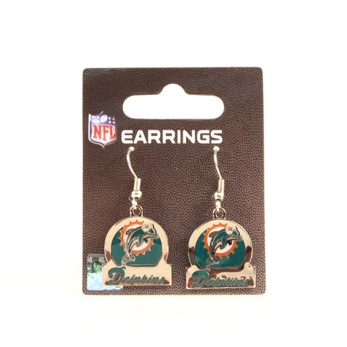 Overstock - Miami Dolphins Earrings - Circle/Bar Style - 12 Pair For $30.00 - Wholesale Miami Dolphins Products - Dolphins Merchandise 2