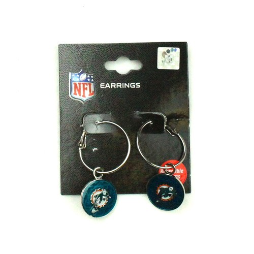 Overstock - Miami Dolphins Earrings - PSG Charm Style Dangle - 12 For $30.00 - Wholesale Miami Dolphins Products - Dolphins Merchandise 2