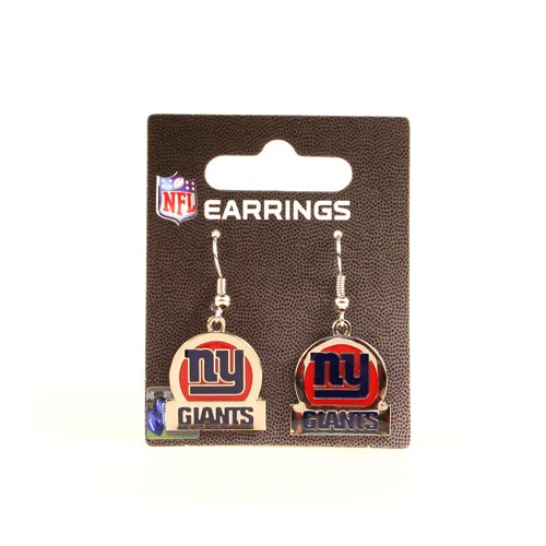 Overstock - New York Giants Earrings - Circle/Bar Style - 12 Pair For $30.00 - Wholesale New York Giants Product - Giants Merchandsie