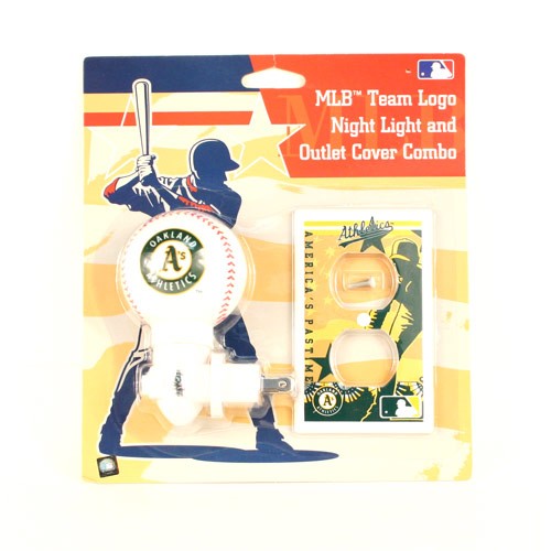Overstock - Oakland A's Lights - Switch Plate NiteLite Combo - 12 Sets For $18.00 - Wholesale Oakland Athletics Products - Athletics Merchandise