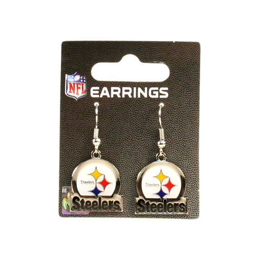 Overstock - Pittsburgh Steelers Earrings - Circle/Bar Dangle Earrings - 12 Pair For $30.00 - Wholesale Pittsburgh Steelers Product - Steelers Merchandise 2