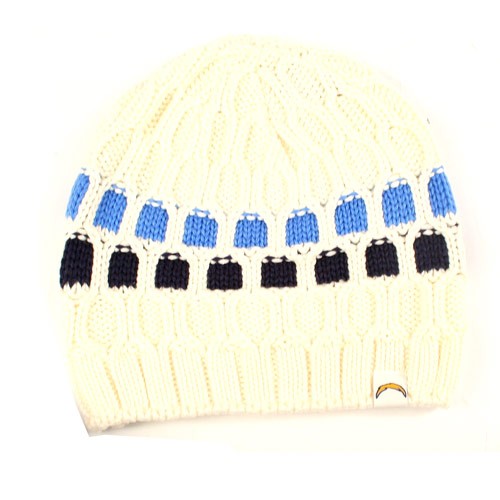 Overstock - San Diego Chargers Beanies - White With The DOTS - 12 For $60.00 - Wholesale Los Angeles Chargers Products - Chargers Merchandise