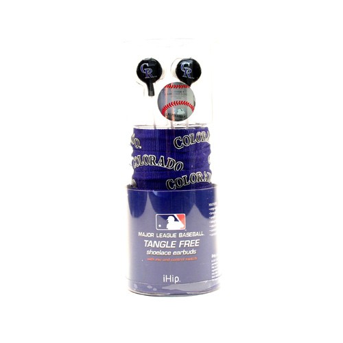 Package Change - Colorado Rockies Earbuds - Shoelace Style - 12 For $42.00 - Wholesale Colorado Rockies Products - Rockies Merchandise
