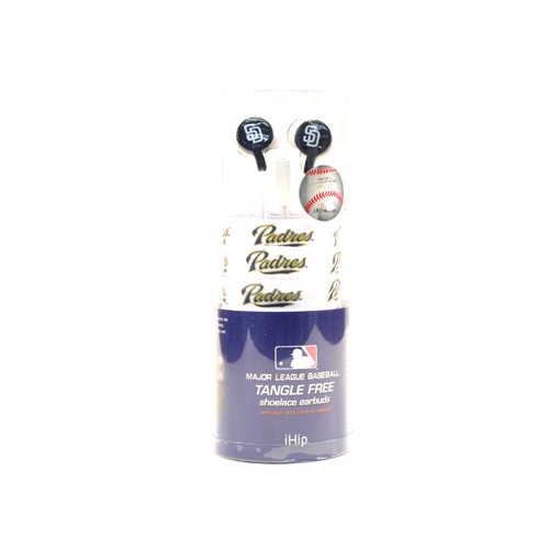 Package Change - San Diego Padres Earbuds - Shoelace Style - 12 For $42.00 - Wholesale San Diego Padres Products - Padres Merchandise