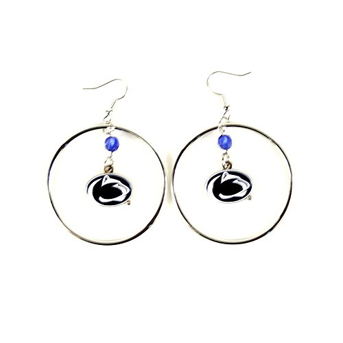 Penn State Earrings - 2" Color Bead Hoop Earrings - $4.00 Per Pair - Penn State