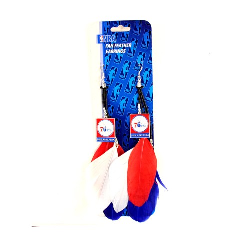 Philadelphia 76ers Earrings - Feather Dangle Style - $2.75 Per Pair - Philadelphia 76ers